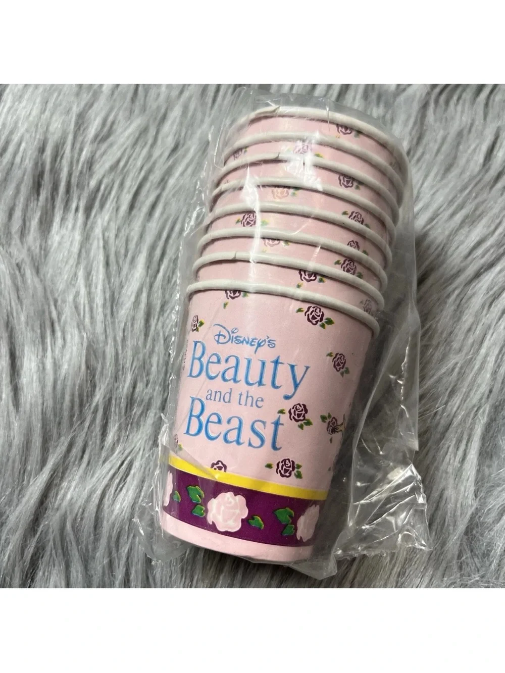 Vintage 90s Disney Beauty And The Beast Small 8 Pack Birthday Party Cups